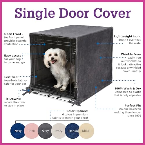 Pet Dreams 3-Piece Set Includes Dog Crate Cover, Dog Mat & Bumper Pad- Washable Kennel Bedding fits iCrate Cages 24, 30, 36, 42 Inch (Khaki, Medium, 30") - color: Khaki Tan, size: 30-Inch