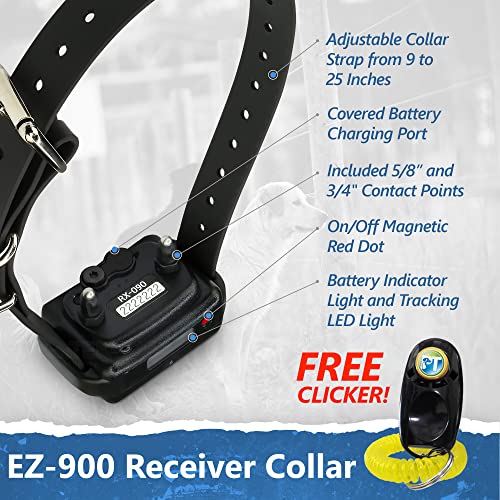Educator EZ-900 E Collar for Dog Training with Remote - 1/2 Mile Range, Waterproof, 256 Blunt Stimulation Levels, Tone or Vibration Mode, Night Tracking Light for Small, Medium & Large Dogs - size: EZ-900 - 1 Dog
