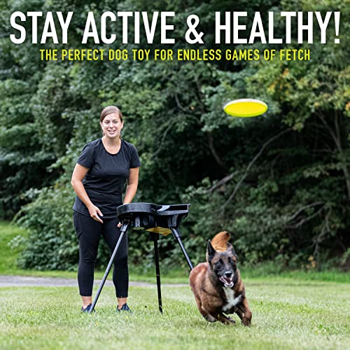 Franklin Pet Supply Co. Automatic Disc Launcher for Dogs - Ready Set Fetch Automatic Disc Tosser Dog Toy for Fetch - Portable Thrower Toy - Battery Powered - style: Disc Launcher