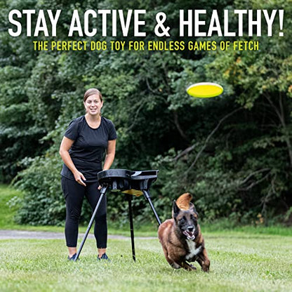 Franklin Pet Supply Co. Automatic Disc Launcher for Dogs - Ready Set Fetch Automatic Disc Tosser Dog Toy for Fetch - Portable Thrower Toy - Battery Powered - style: Disc Launcher
