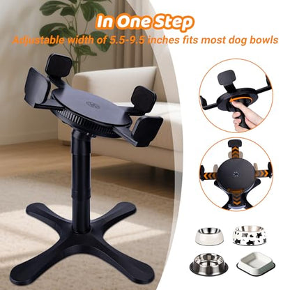 Elevated Adjustable Dog Bowl Feeding Stand, 3 Heights and Tiled Ajudst, Compatible with Moost Feeding Bowls, Great for Medium Large Dogs(Dog Food Bowl Stand) - size: C - With bowls