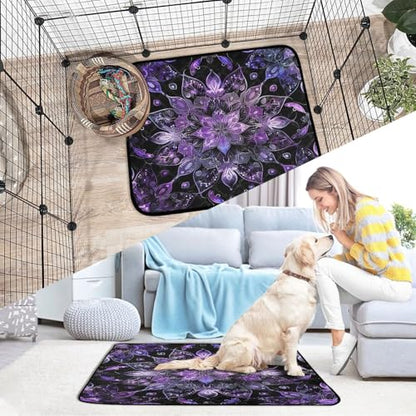 Qilmy Mandala Pet Mat, Waterproof Reusable Dog Training Pad Anti-Slip Pet Creat Pad for Small Medium Large Dogs and Cats - size: Medium+Large