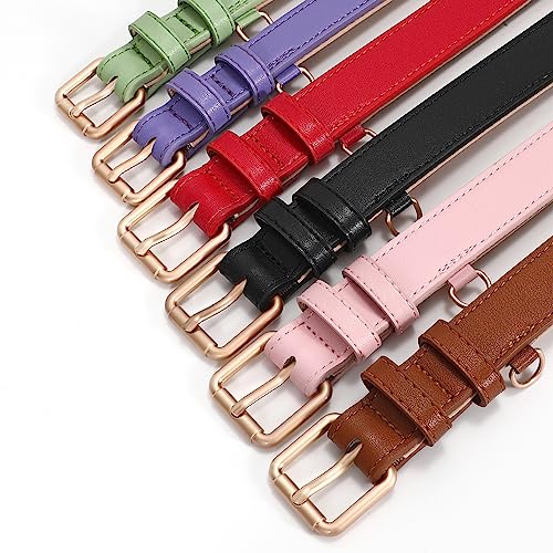 WHIPPY Leather Dog Collar for Small Medium Large Dog Adjustable Soft Breathable Leather Padded Puppy Collar with Alloy Buckle Heavy Duty Waterproof Classic Dog Pet Collar,Pink,L - color: pink, size: L:18" - 22"(1.18"width)