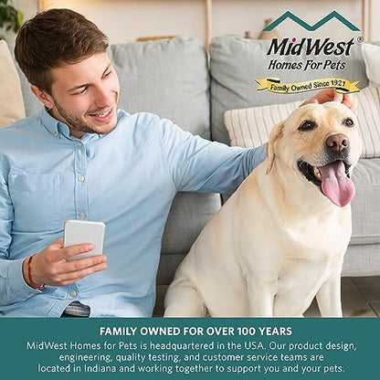 Midwest 39" Steel Walk-Thru Dog Gate, White | Pressure Mounted, Expands 29.5"- 38" Wide, Auto-Close Door, Spring-Loaded Latch, Includes Two 3" Extensions - color: White, size: 39-Inch