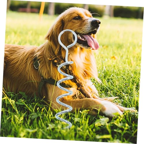 TOYANDONA Spiral Dog Ground Anchor Heavy Duty Steel Dog Tie Out Stake with Handle Portable Outdoor Pet Ground Stake for Camping and Yard Tethering