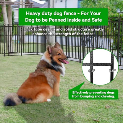 Kfvigoho Heavy Duty Dog Playpen: 12 Steel Panels 47" Height, Square Steel Pipe with Reinforced Crossbars, 27FT 57 Sq.ft Portable Fence for Yard RV Camping, Snowy Black - style: 27"W x 47"H