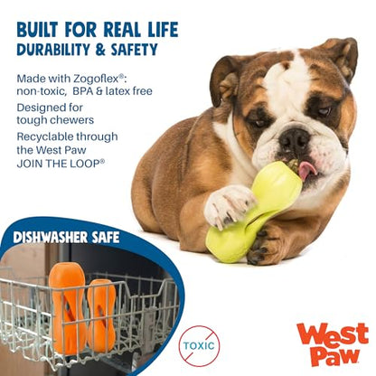 West Paw Zogoflex Qwizl Interactive Treat Dispensing Dog Puzzle Treat Toy for Dogs, Granny Smith, Large - color: Granny Smith, size: Large