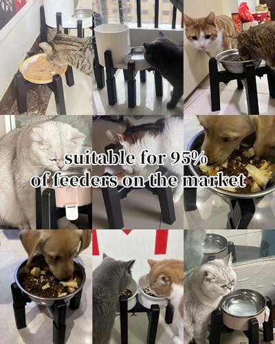 CZPET Dog Bowl Stand with Adjustable Width [Stand Only], Single Raised Pet Water & Food Feeder for Medium Dogs, Stable and Anti-Slip Elevated Bowl - size: H: 6.3''; W: 6.1-10.4''