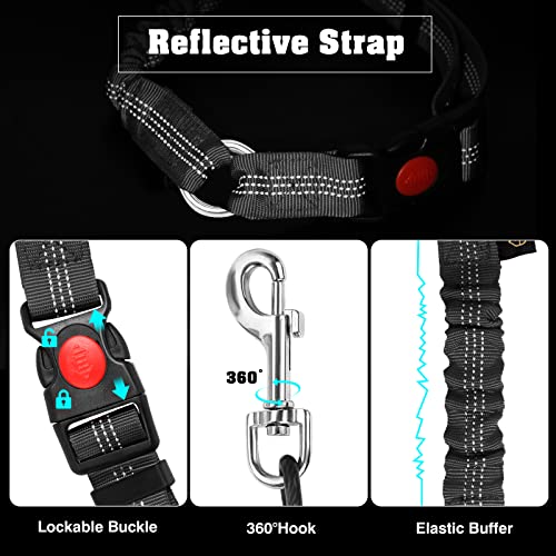 Dog Seat Belt for Car,Chew Proof Dog Car Seat Belt,2 in 1 Car Harness for Dogs Safety Seat Belt,Heavy Duty Pet Seat Belt for Medium & Large Dogs Chewer - size: 2 Pack(Black)