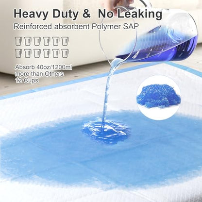 Upgraded 4XL 36"x36" 6 Layers Dog Pee Pads, 100 CountsUltra Absorbent Pee Pads, Absorb up to 12 Cups, Leak-Proof & Quick Dry Puppy Pads for Puppy,Surgery, Older,Cats, Rabbits,100pcs - size: 36"x36" Blue(100counts)