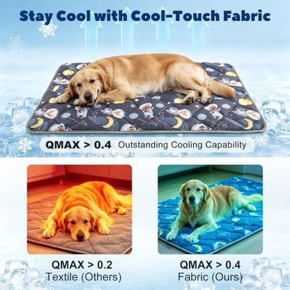 Paw Legend Cool Dog Mat for Dogs & Cats - Summertime Pet Cooling Mat & Blanket, Washable Fabric, X-Large - color: Cartoon, size: X-Large