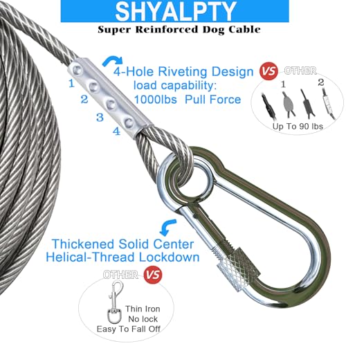 Dog tie Out Cable and Stake,with 15 ft Heavy Duty Cable,360° Swivel Dog Runner for Yard,Dog Run Anchors for Large Dogs up to 200 lbs-Ideal for Outdoor Camping - size: dog stake+15ft cable