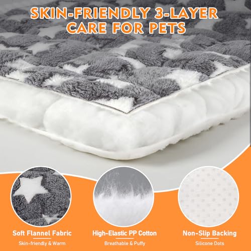 Backseat Dog Bed Mat for Car, Non-Slip Scratch-Resistant Dog Car Seat Cover, Soft Thick Pet Travel Cushion, Washable Back Seat Protector Blanket for Cars SUVs Trucks, 53 x 24 Inches - color: Grey Star Pattern