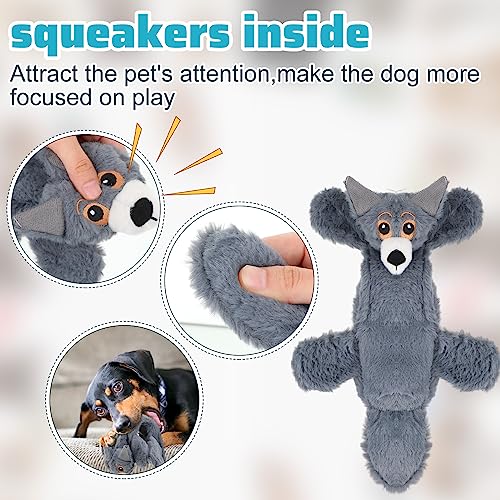 Sratte 10 Pcs Soft Dog Squeaky Toys No Stuffing Crinkle Dog Toy for Aggressive Chewers Durable Plush Teething Puppy Squeak Animals Chew for Small Medium Large Pets, 10 Styles (Classic Style) - style: Classic Style
