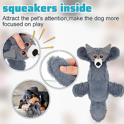 Sratte 10 Pcs Soft Dog Squeaky Toys No Stuffing Crinkle Dog Toy for Aggressive Chewers Durable Plush Teething Puppy Squeak Animals Chew for Small Medium Large Pets, 10 Styles (Classic Style) - style: Classic Style