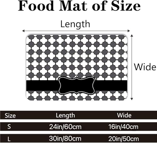 Personalized Dog & Cat Food Mat with Name | Waterproof PU Pet Bowl Mat Non-Slip Rubber Bottom Easy Clean Available in 3 Sizes (24"×16", 30"×20", 36"×24") Pet Feeding Mat for Food & Water （Dot） - color: Dot