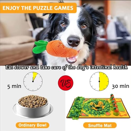 Large Snuffle Mat for Dogs，31''x19'',Interactive Puzzle Dog Sniff Mat,Slow Feeder Dog Puzzle Toys for Training & Mental Stimulation,Easy to Clean,Durable Digging Toys for Small Medium & Large Dogs - color: yellow