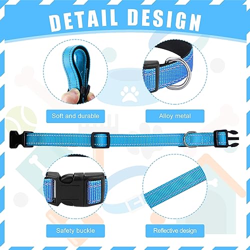 Sanwuta 12 Pcs Reflective Puppy Dog Collars Bulk for Litter Nylon Whelping Adjustable Collars Safety Dogs with Locking Buckle Soft Padded Breathable Puppy Collar for Cats Pets(Medium) - size: Medium