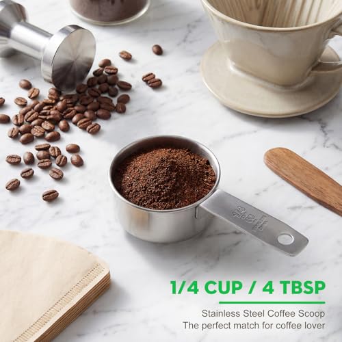 4Pcs 1/4 Cup Measuring Cup,Stainless Steel Measure Scoop Metal Scoops for Wet and Dry Ingredients, Great Kitchen Gadgets for Cooking(1/4 Cup) - size: 1/4 Cup