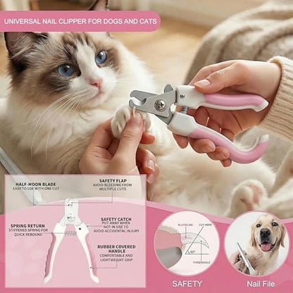 19PCS Dog Bath Kit & Dog Brush Kit for Dogs & Cats - Professional Pet Grooming Tools Set with Shedding Brush, Bath Scrubber, Dematting Comb & Storage Bag - Complete Dog Washing Essentials, Pink - color: 19PCS-Pink