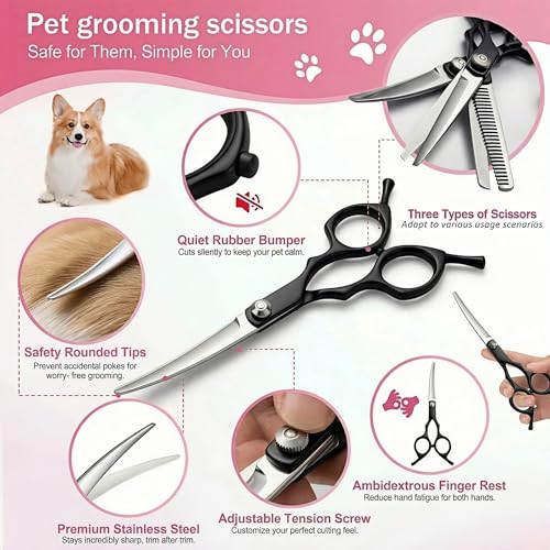 19PCS Dog Bath Kit & Dog Brush Kit for Dogs & Cats - Professional Pet Grooming Tools Set with Shedding Brush, Bath Scrubber, Dematting Comb & Storage Bag - Complete Dog Washing Essentials, Pink - color: 19PCS-Pink
