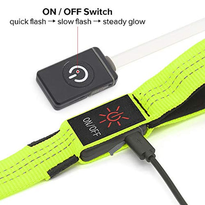 Candofly Glowing LED Dog Leash, Rechargeable Pet Leash with Lights, 4 Ft Light Up Dog Leash for Night Walking Keep Your Pets Visible (Neon Green) - color: Neon Green