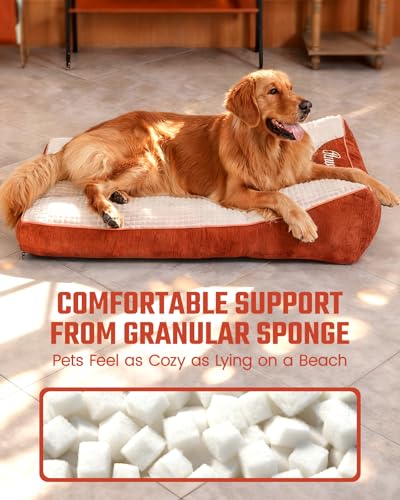 XL Dog Bed for Crate - Orthopedic Foam Crate Mat Large Comfy Flat Pet Beds with Removable Washable Cover, Suitable for Pet Up to 100 lbs(43''×28''×6'') - size: 43''×28''×6''
