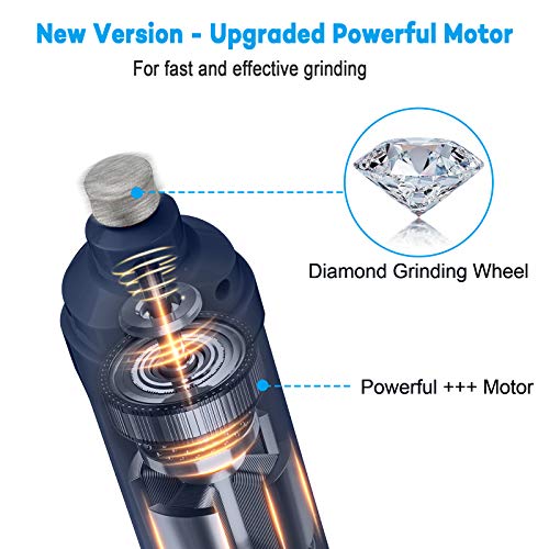 Casfuy Dog Nail Grinder with 2 LED Light - New Version 2-Speed Powerful Electric Pet Nail Trimmer Professional Quiet Painless Paws Grooming & Smoothing for Small Medium Large Dogs and Cats (Blue) - color: B-Blue