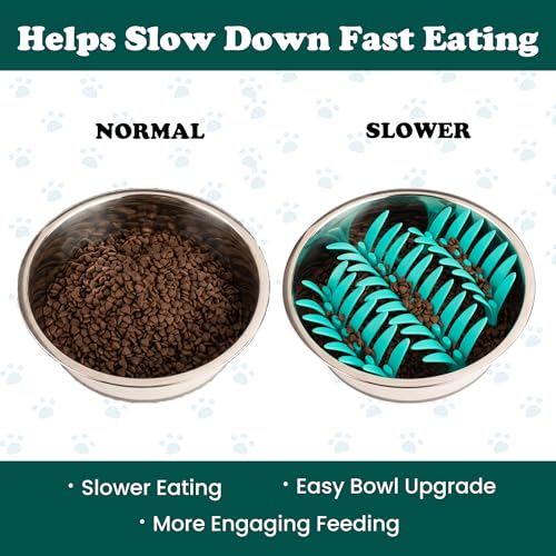 PEGGY11 Grass-Shaped Silicone Slow Feeder Insert for Dog Bowl | Upright grass-blade texture, Suction cup base, Food-grade material, Dishwasher-safe, Mealtime enrichment - size: 6.38'' x 6.38''