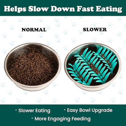 PEGGY11 Grass-Shaped Silicone Slow Feeder Insert for Dog Bowl | Upright grass-blade texture, Suction cup base, Food-grade material, Dishwasher-safe, Mealtime enrichment - size: 6.38'' x 6.38''
