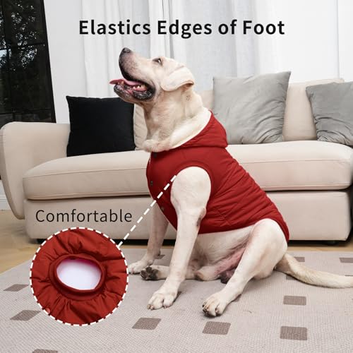 Vecomfy Fleece Lining Extra Warm Dog Hoodie in Winter for Small Dogs Jacket Puppy Coats with Hooded,Red M - color: Red, size: Medium (Pack of 1)