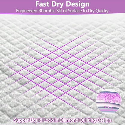Gimars XL 6-Layer Ultra Absorbent 1200ml 48-Hour Leak-Proof Dog Pee Pads, Quick Dry Extra Large Puppy Pads for Puppy Training, Senior & Incontinent Dogs, Cats, Overnight Use, 30"x36", 30 Count - size: 30"x36" - Purple 30 Counts