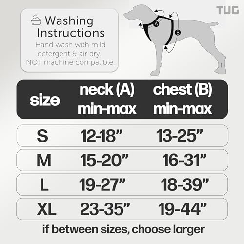 TUG Dog Harness with 2 Leash Connection Points | Adjustable, Padded, Lightweight | Handle on Back | No-Pull Front Clip (Medium, Cream) - color: Cream - Basic Harness, size: Medium