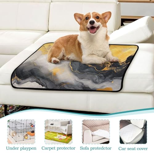 Qilmy Marble Pet Mat, Waterproof Reusable Dog Training Pad Anti-Slip Pet Creat Pad for Small Medium Large Dogs and Cats - size: Medium+Large