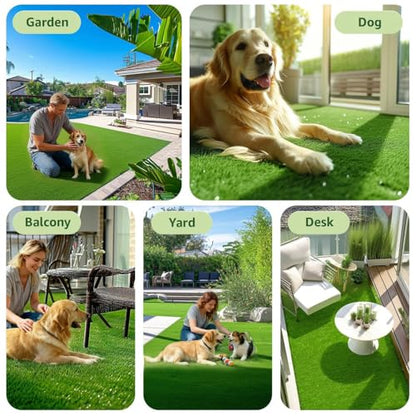 Artificial Turf Grass Outdoor, 6FTx10FT Realistic Fake Grass Rug, Premium Pet Pad & Synthetic Lawn Mat for Garden, Landscape, Patio, Balcony, 60 Sq Ft, Elegant & Durable (6 * 10 FT) - size: 6' x 10' (Rectangular)