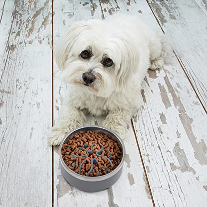 Jaoul Slow Feeder Dog Bowls Insert, Puzzle Slow Feeder Insert with 21 Octopus Suction Cups for Small Breed Dog Food Bowls (4 inch, Grey) - color: Grey, size: Small(4inch)