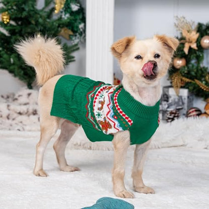 LUBOT NEW Ugly Christmas Sweaters for Puppy Cute Funny Wintertime and Holiday Parties Knitted Pullover Sweater Santa Small Dog Green Gingerbread Small - color: Green Gingerbread, size: Small