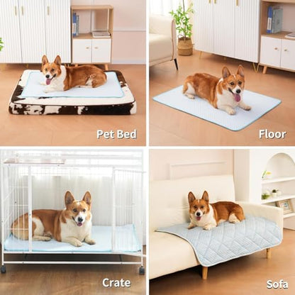 Cooling Mat for Large Dogs, 35.4"x 23.6" Thick & Durable Dog Cooling Mat, Q-MAX>0.45, Double-Sided Cooling Pet Pad, Portable & Washable Dog Cooling Mat for Crate, Couch & Car - size: Large - 35.4 x 23.6 Inch