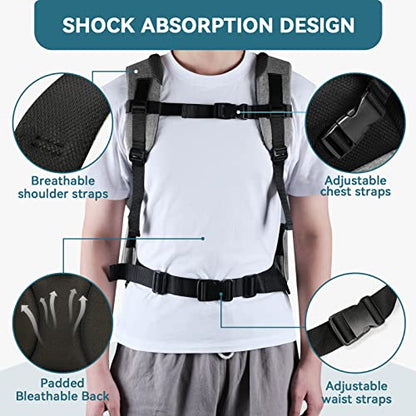 Petsfit Pet Backpack Carrier with Upgrade Waist Cushion Design to Better Fit the Waist, Suitable for Small and Medium Cats, and Rabbits up to 18 Pounds - color: Gray