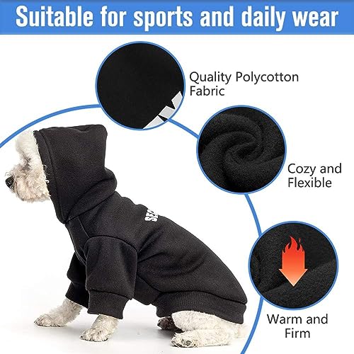 SCENEREAL Security Dog Hoodies Puppy Sweater for Large Medium Small Dogs Boys Girls, Soft Doggi Costume with Leash Hole, Pet Cold Weather Coats, Fleece Pet Clothes Hooded Sweatshirt - color: #1 Black (SECURITY Printed), size: Large