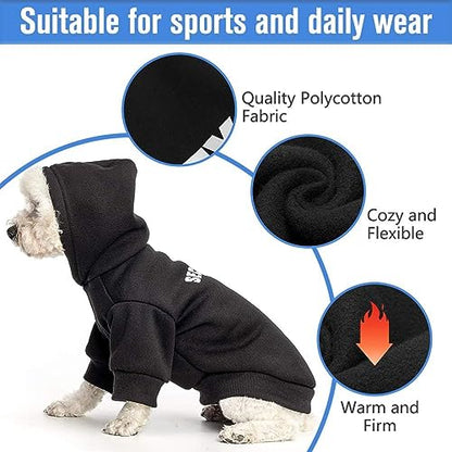 SCENEREAL Security Dog Hoodie Sweaters for Small Medium Large Dogs, Brushed Fleece Dog Clothes with Hat,Soft Cotton Winter Spring Coat All Weather Clothes, Classic Halloween Costume with Leash Hole - color: #1 Black (SECURITY Printed), size: Medium