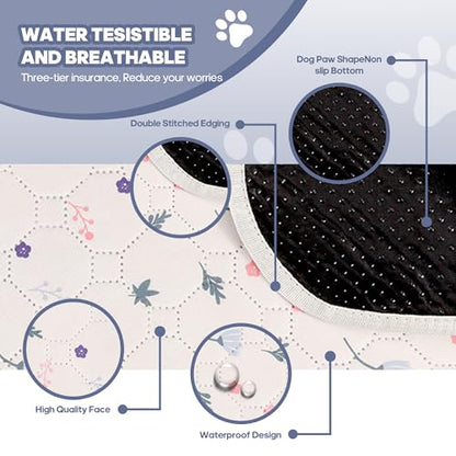 2'Pcs Washable Pee Pads, Reusable Puppy Pet Training Pads, Waterproof Dog Crate, Whelping Pad, Non-Slip Protects Against Urine Leakage Pinkishwhite Large - color: Pinkishwhite, size: Large