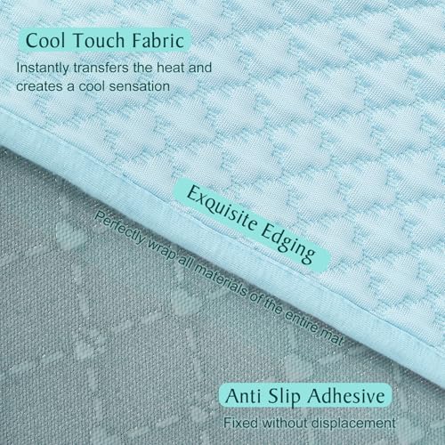 Upgraded Self-Cooling Dog Mat - Breathable Pet Cooling Pad for Dogs & Cats, Indoor & Outdoor Use, Washable Cooling Blanket for Comfort - size: L(39.4"Lx27.5"W)