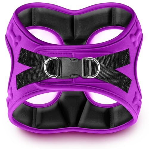 Comfort fit Step-in Dog & Puppy Harness - Comfortable All Weather Dog Vest Harness: Adjustable, Soft Padded, Easy to Put-on for Small, Medium-Sized Dogs. - color: Purple, size: XXXS (Chest 10"-12")