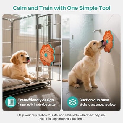 2 in 1 Lick Mat for Crate Training, Dog Slow Feeder Anxiety Relief Pad with Suction Cups, Dishwasher Safe, BPA-Free Silicone for Small & Medium Dogs, 2 Pack - size: 2