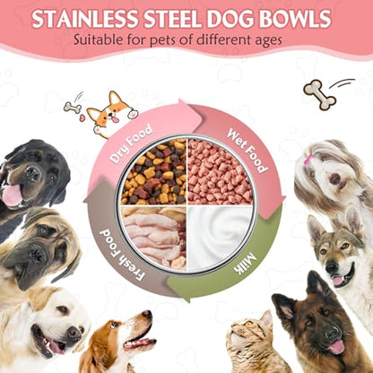 Large 2 Packs Hanging Water Bowls for Dog Crate Stainless Steel Kennel Water Bowl No Spill Adjustable Dog Water Dish for Medium Large Dogs Huge Pets (7.1 * 4.3”& 6.3 * 2.3”) - size: 2 packs 7.1 * 4.3" & 6.3 * 2.3"