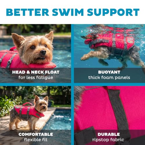 Outward Hound Granby Splash Pink Dog Life Jacket, XS - color: Pink, size: X-Small (Chest Girth: 11"-15")