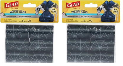 Glad Waste Bags, 90 Count, Fresh Scent, Extra Large | Heavy Duty | For Dogs | Refill Rolls - size: 1 Count (Pack of 2)