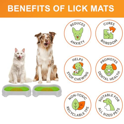Neater Pets Neat-LIK Dog Lick Mat w/Mess-Proof Tray, Lick Mat for Dogs, Cats, Puppy, Reduces Anxiety & Boredom, Peanut Butter Slow Feeder, Interactive Treat Licking Pad (Green/Vanilla Bean) - color: Green Mat w/ Vanilla Bean Tray