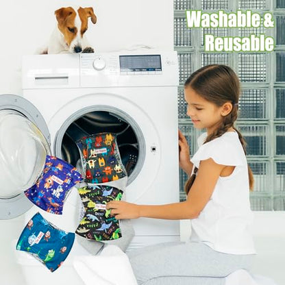 Male Belly Bands Dogs Diapers(4 Pack), Washable Reusable High Absorbing Boy Doggy Wraps Panties Doggie Puppy Pooping Potty Training Incontinence Marking Pañal para Perro X-Large - color: Bear Fish Robot Dinosaur, size: X-Large (22"-27")